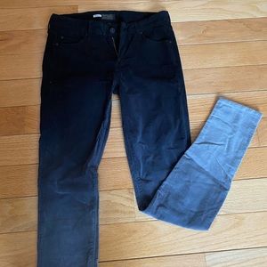 velvet light grey to black ombré skinny jeans